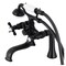 Kingston Brass KS248MB Deck Mount Clawfoot Tub Faucet with Hand Shower, Matte Black KS248MB - alternate 1